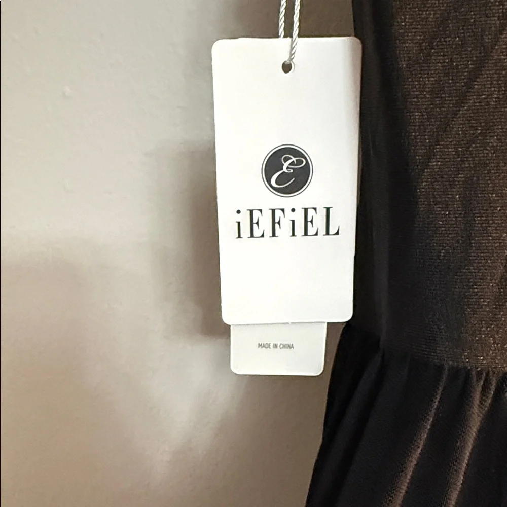Iefiel NWT Black High-Low Dress with Embellishments - Picture 5 of 6
